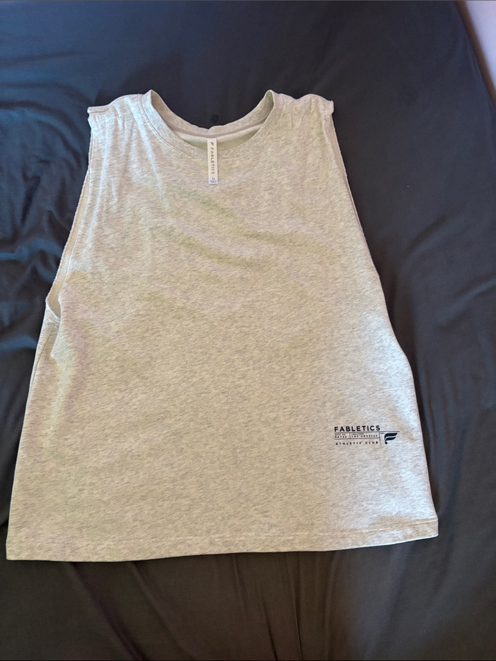 Fabletics Heather Gray Oversized Terry Sleeveless Tank